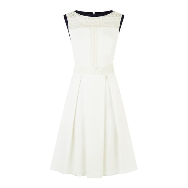 Fenn Wright Manson Navy And Ivory Magritte Lace Trim Dress  