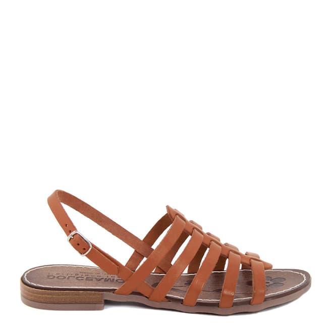Dolce Amore Tan Leather Platform Wedge Sandals
