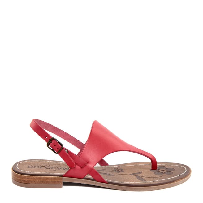 Dolce Amore Red Leather Slingback Sandals