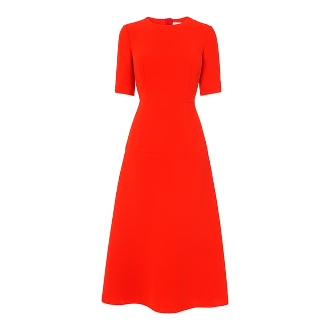 L K Bennett Red Cayla Full Skirted Dress