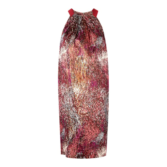 L K Bennett Red/Multi Yelena Silk Blend Dress