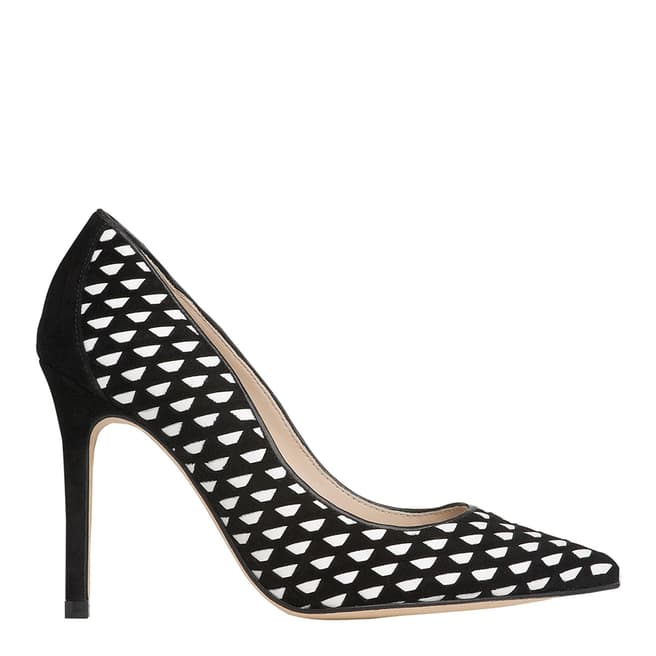 L K Bennett Black/White Leather Inferna Court Shoes Heel 9.5cm