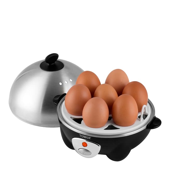 Tower Black/Silver Egg Cooker and Poacher