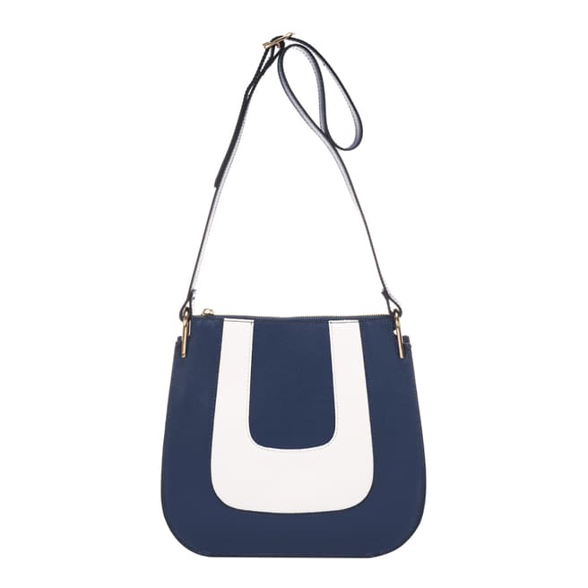 Lisa Minardi Blue/White Leather Shoulder Bag