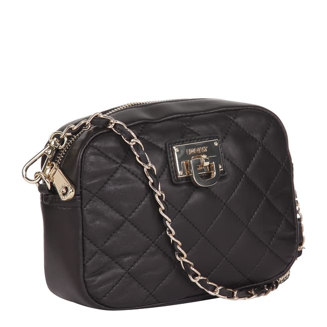 DKNY Black Leather Camera Shoulder Bag 
