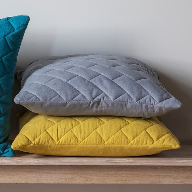 Gallery Living Chartreuse Cotton Bricks Quilted Cushion 45 x 45cm