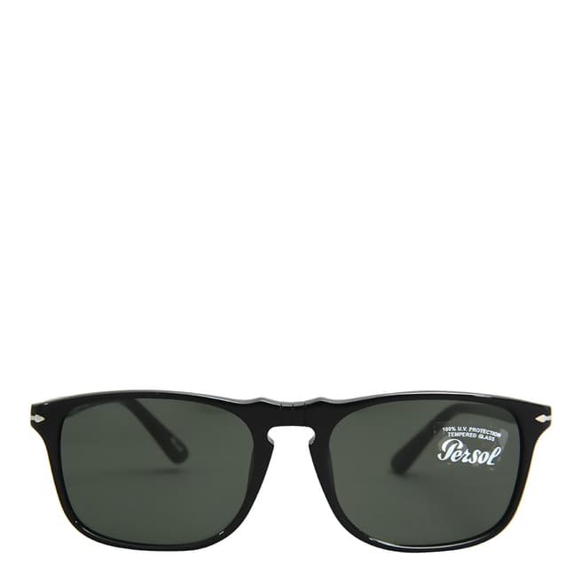Persol Black / Grey Green Acetate Sunglasses 54mm