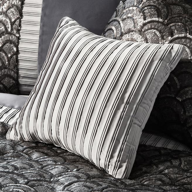 Gallery Living Silver Deco Pleated Cushion 30x30cm