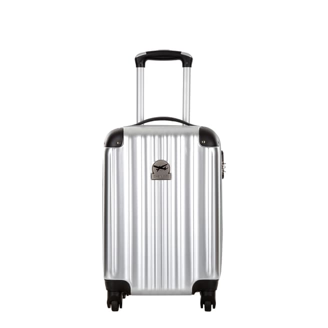 Cabine Size Silver Spinner Cabin Suitcase 50cm