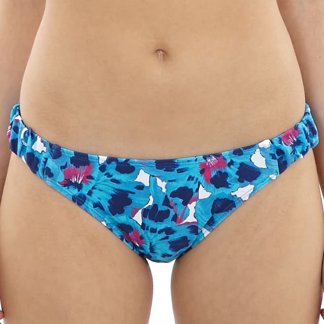 Cleo Swimwear Blue/Multi Suki Gather Bikini Bottom