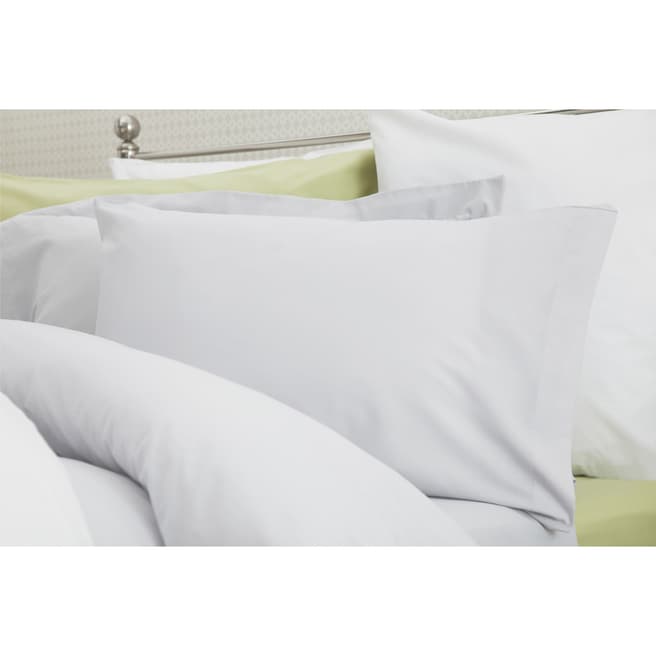 Belledorm Cloud Grey Cotton Blend Plain Hem Pillowcase 200TC