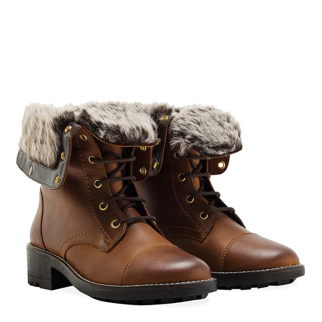 Redfoot Ladies Brown Warm Lined Ankle Boots
