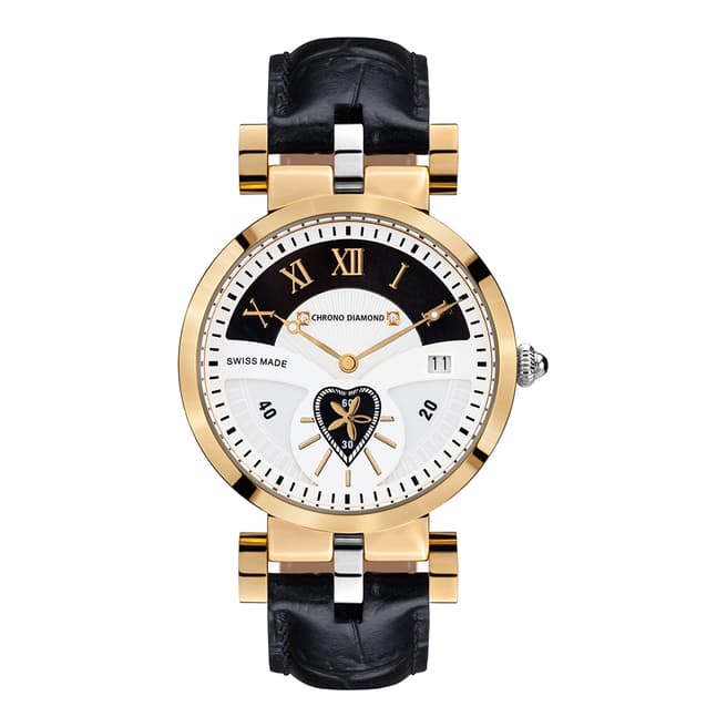 Chrono Diamond Women's Swiss Black Damenuhr Feronia Watch