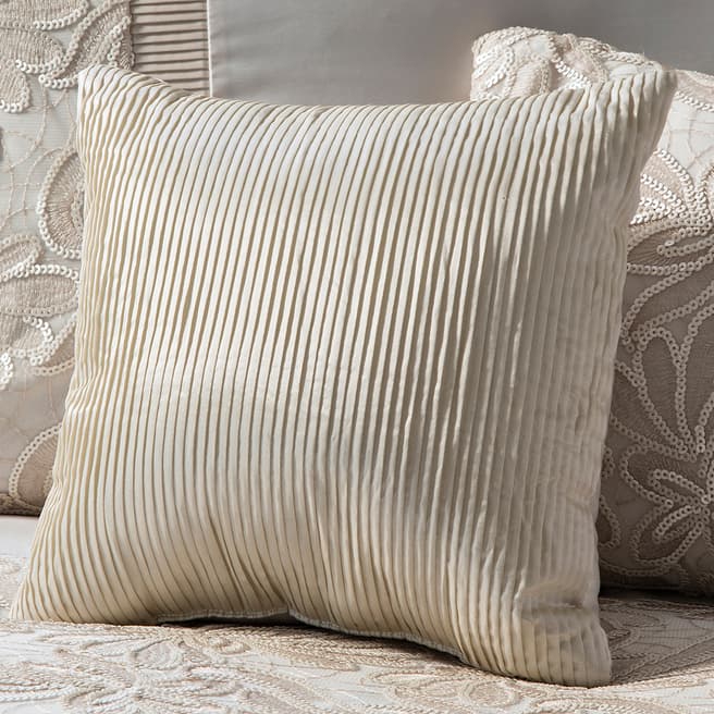 Gallery Living Cream Lausanne Filled Pleated Cushion 30x30cm