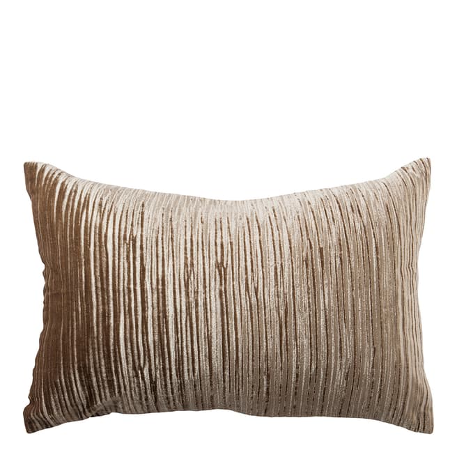 Parisian House Gold Victoire Ribbed Velvet Feather Filled Cushion 35 x 50cm