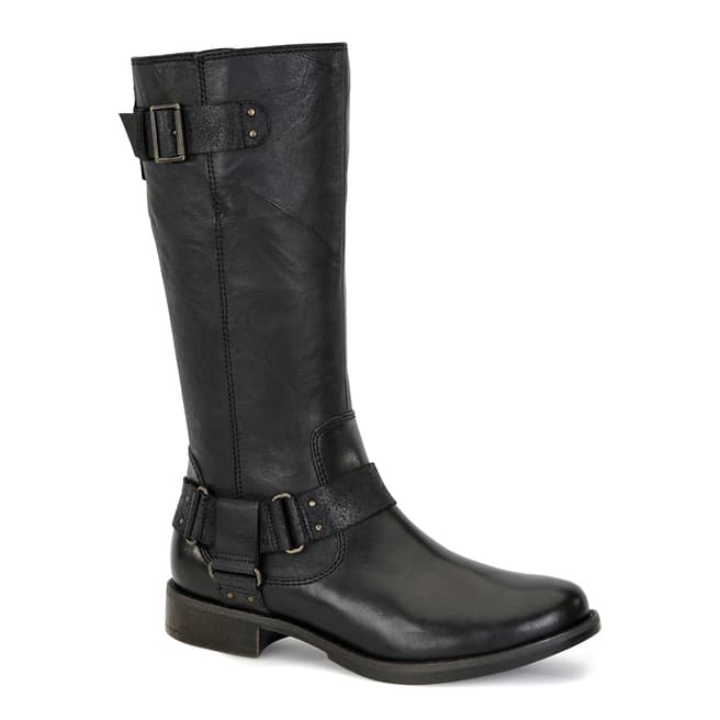 UGG Black Leather Damien Long Boots