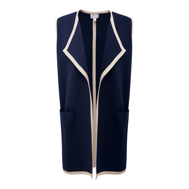 Pure Collection Navy/Stone Sleeveless Waistcoat