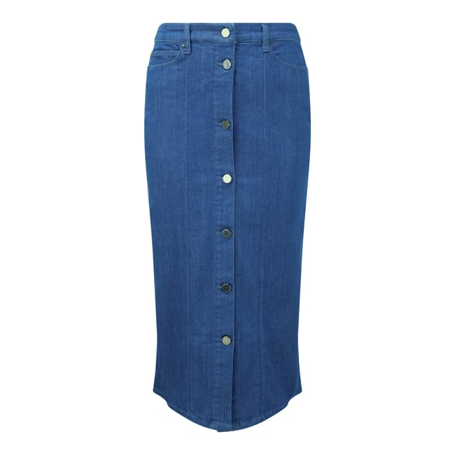 Pure Collection Heritage Blue Denim Midi Skirt
