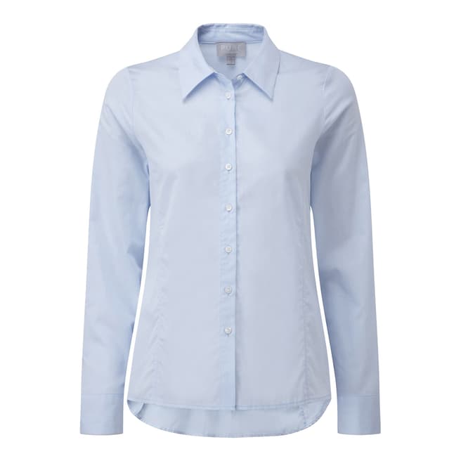 Pure Collection Pale Blue Cotton Trapeze Shirt
