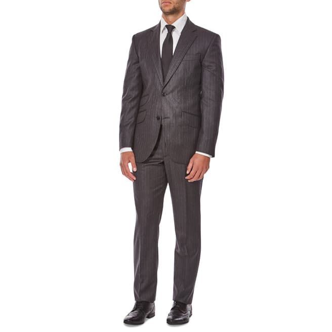 Hackett London Deep Grey Multi Stripe Wool Suit