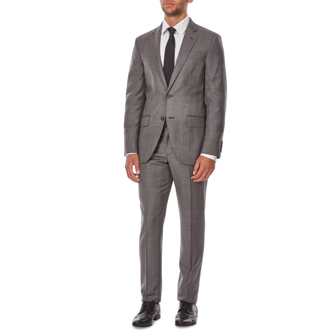 Hackett London Mid Grey Subtle Check Wool Suit