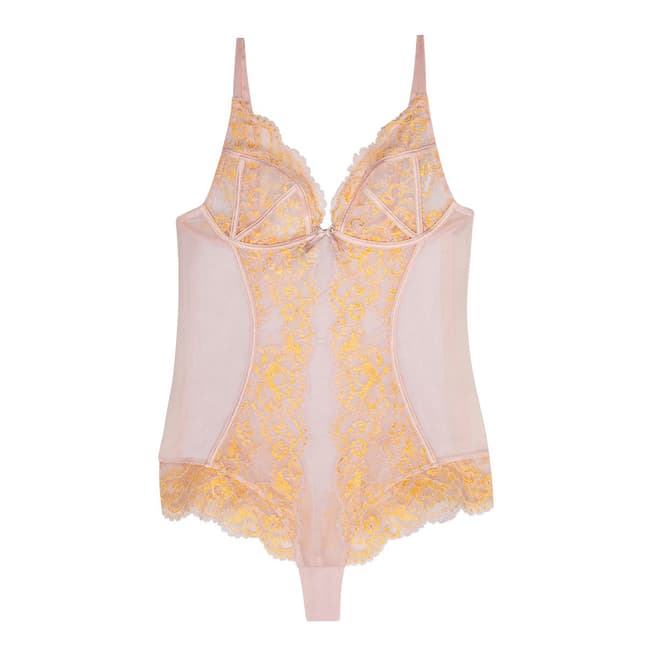 Pleasure State Couture Pink/Gold Isla Bodysuit