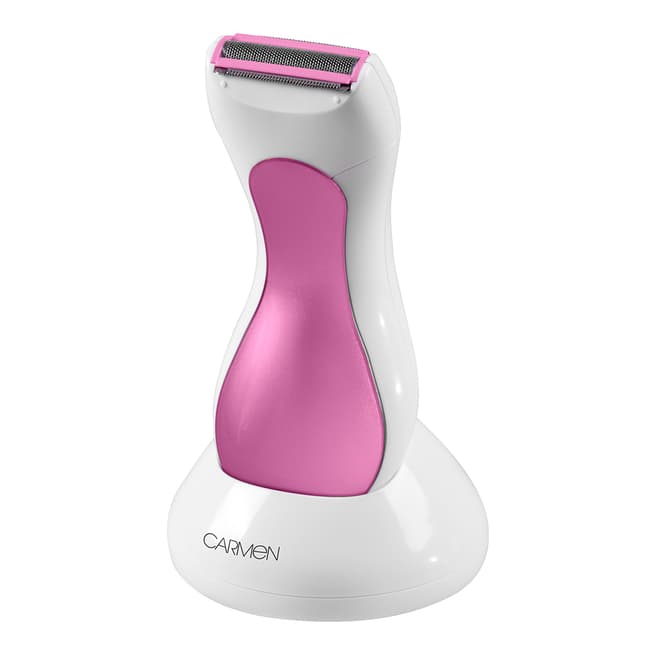 Carmen Pink Rechargeable Lady Shaver with Docking Station