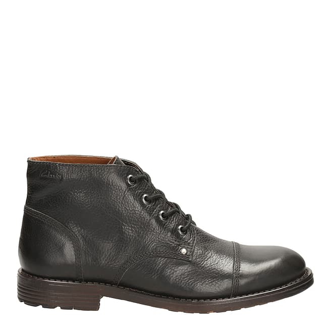 Clarks Men's Black Leather Faulkner Mid Boots