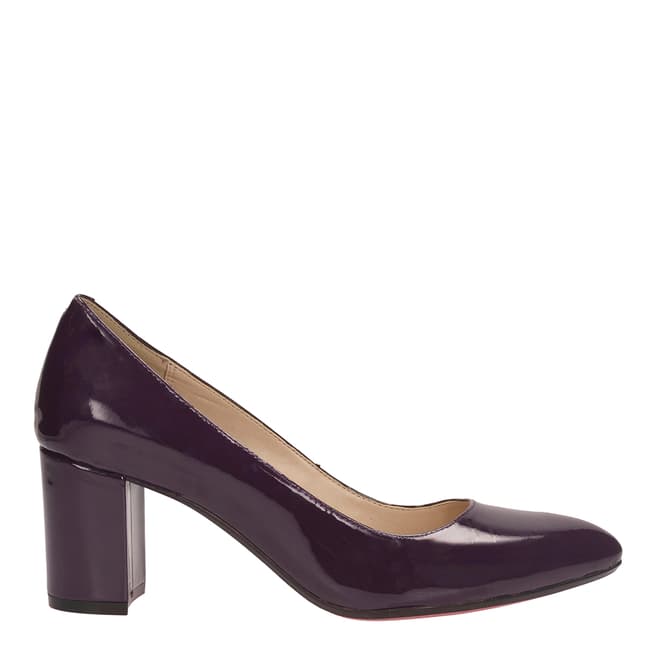 Clarks Women's Purple Patent Leather Blissful Cloud Court Shoes Heel 6.5cm