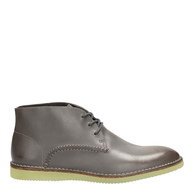 Clarks Men's Grey Leather Darning Hi Ankle Boots
