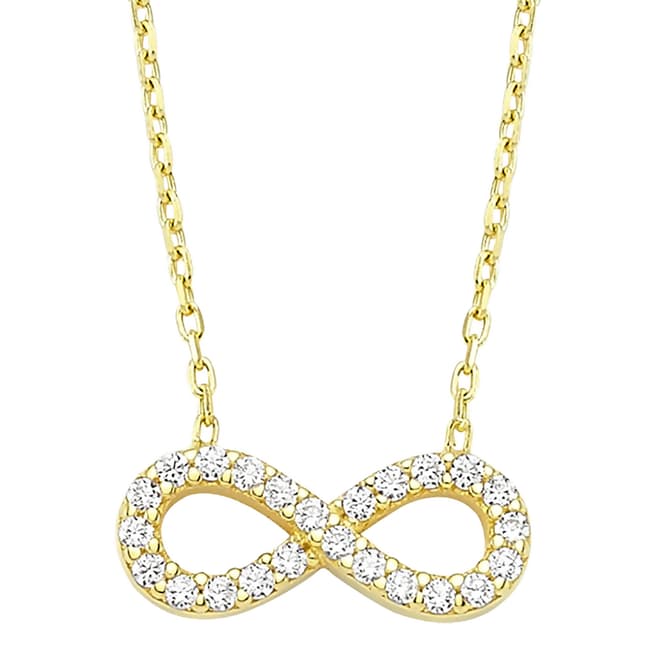 Amorium Gold Infinity CZ Crystal Necklace