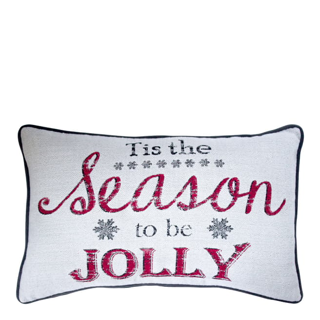 Gallery Living White/Multi Tis the Season to be Jolly Cushion