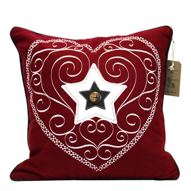Kilburn & Scott Red Skandi Heart Cushion 50 x 50 cm