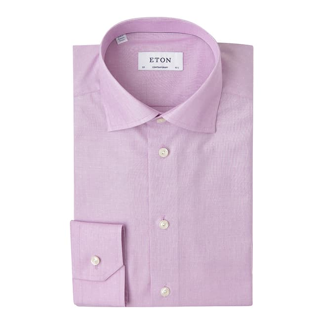 Eton Shirts Pale Pink Contemporary Fit Traditional Single Button Cuff Cotton Shirt