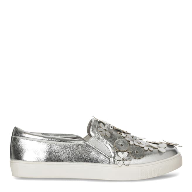 Carvela Women's Silver Floral Detail Slip On Juniper Sneakers