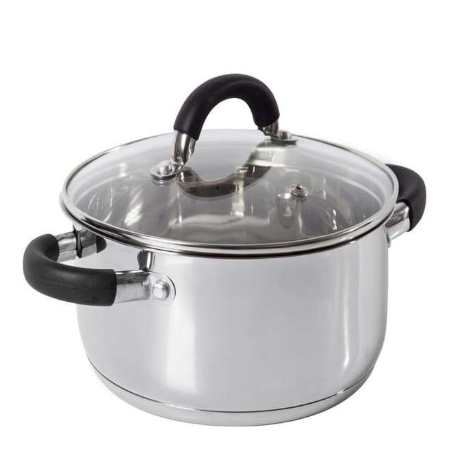 Tower Stainless Steel Casserole, Silver, 24cm