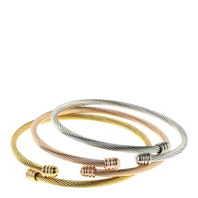 Chloe Collection by Liv Oliver Gold/Silver Bracelet Set