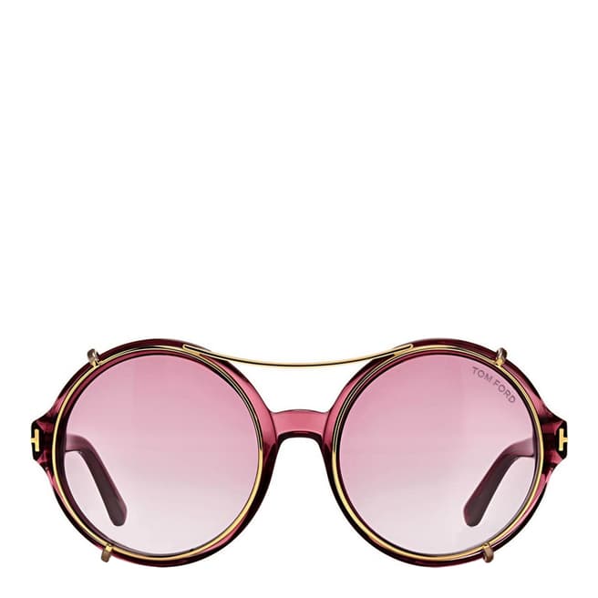 Tom Ford Women's Shiny Bordeaux / Smoke Violet Gradient Juliet Sunglasses 55mm