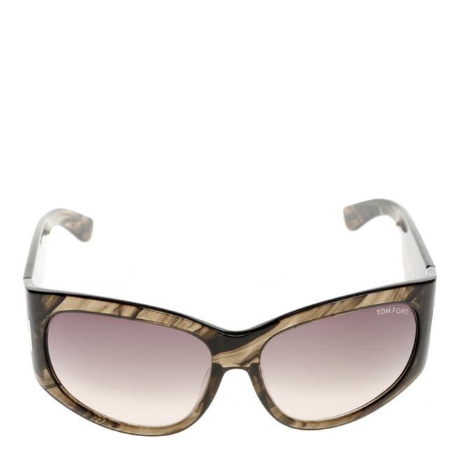 Tom Ford Women's Olive Horn / Grey Brown Gradient Sunglasses 61mm