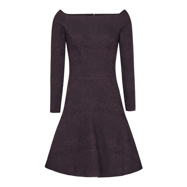 Reiss Purple Fit and Flare Tinsel Dress