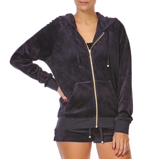 Juicy Couture Navy Beach Velour Lounge Jacket