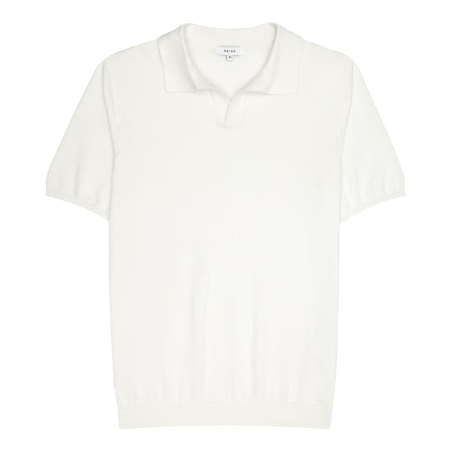 Reiss Off White Bailey Cotton Polo Shirt