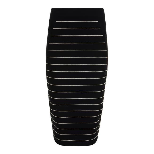 Ted Baker Black Shelpa Stripe Knitted Midi Skirt