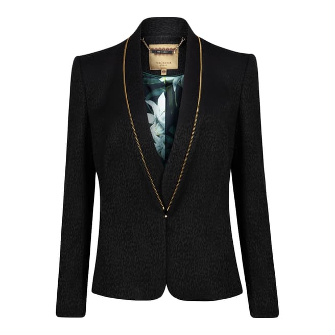 Ted Baker Black Shila Leopard Jacquard Suit Jacket