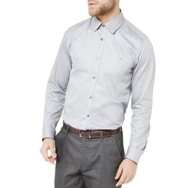 Ted Baker Grey Herules Oxford Cotton Shirt