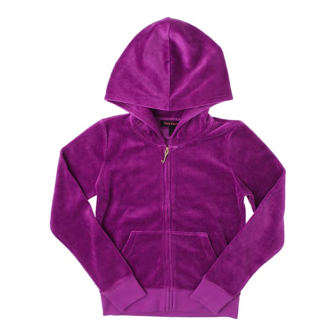 Juicy Couture Purple Lace Original Velour Hooded Jacket