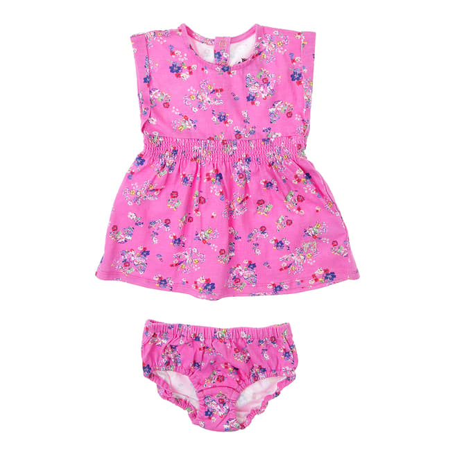 Juicy Couture Pink Floral Woven Poplin Dress And Knickers Set