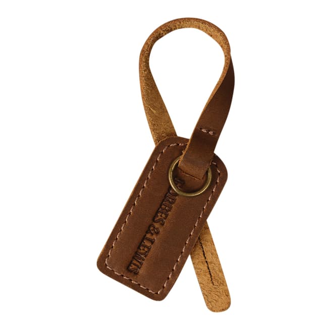 Forbes & Lewis Brown Leather Luggage Tag