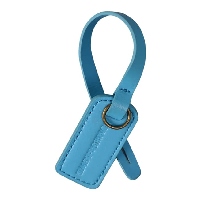 Forbes & Lewis Blue Leather Luggage Tag
