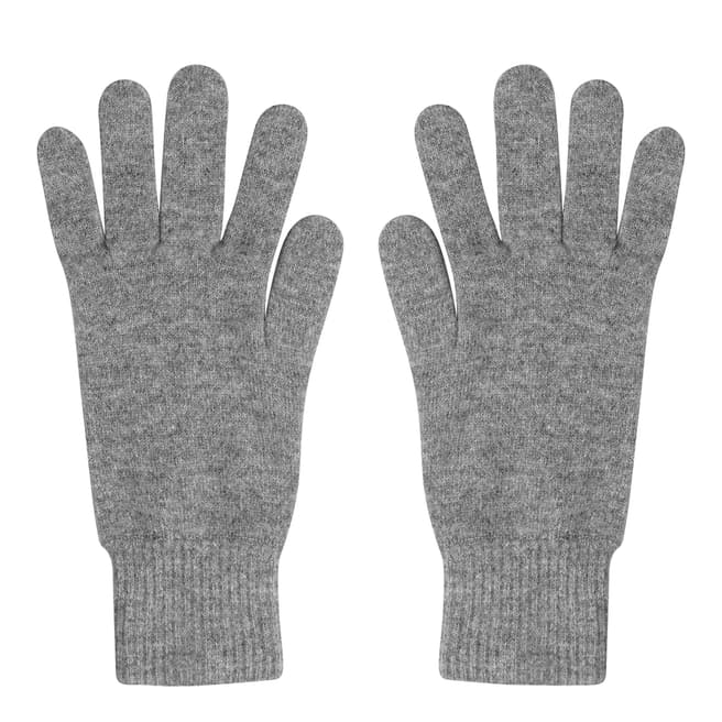  Grey Marl Cashmere Short Ribbed Gloves